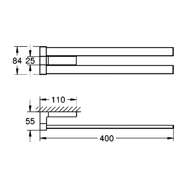 Подвійний тримач для рушників Grohe Selection Cube (40768000)