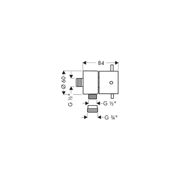 Шланговое подсоединение Axor Starck Fixfit Stop (цвет - хром) (10882000) фото 2 Aquada.com.ua