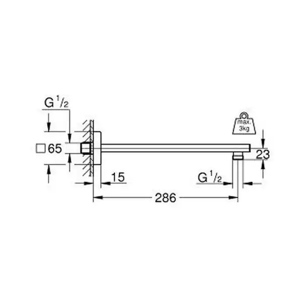Душовий кронштейн 286 мм Grohe Rainshower (27709000)