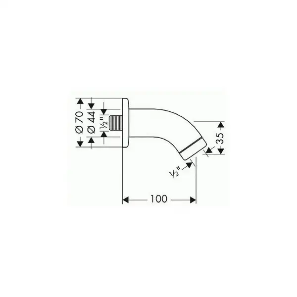 HANSGROHE Держатель для душа 100мм (27438000) фото 2 Aquada.com.ua