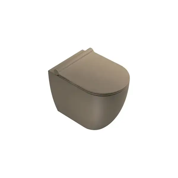 Унитаз приставной Catalano Sfera с сиденьем Soft Close, коричневый матовый (1VPC52MS + 5SCSTPNMS) фото 1 Aquada.com.ua
