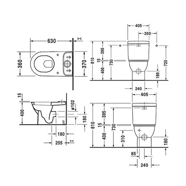 Унитаз Duravit Darling New + бачок (с сиденьем SoftClose) (2138090000+0931100005+0069890000) фото 3 Aquada.com.ua