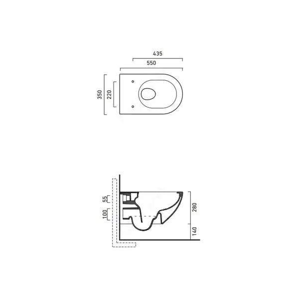 Унитаз подвесной Catalano Stefa NewFlush (безободковый) (1VSF54R00) фото 4 Aquada.com.ua