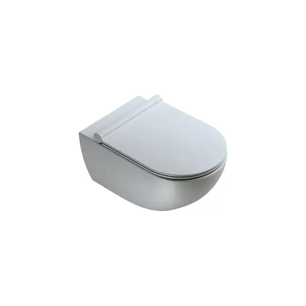 Унитаз подвесной NewFlush (безободковый) Catalano Sfera с сиденьем Soft Close, серый матовый (1VSF54RCS+5SCSTPCS) фото 1 Aquada.com.ua