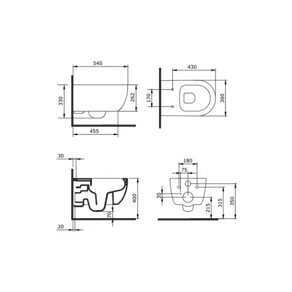 Унитаз подвесной безободковый Devit Art 2.0 с сиденьем Soft Close, белый матовый (3020140W) фото 2 Aquada.com.ua