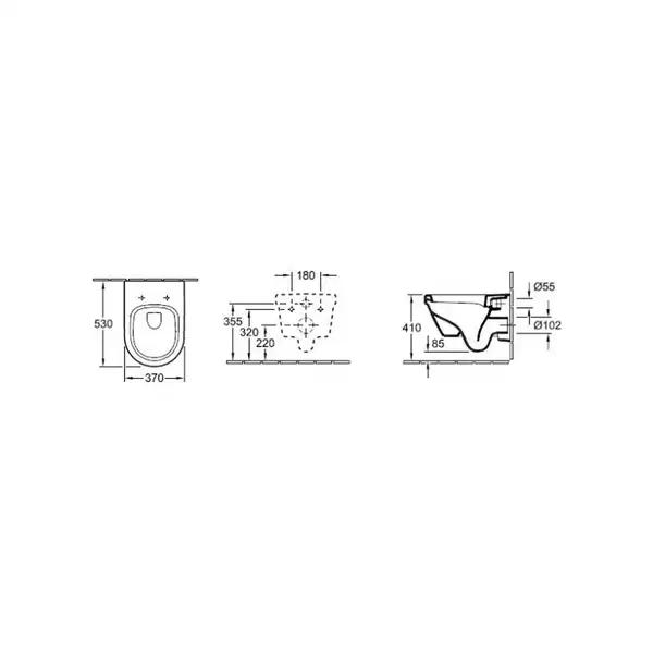VILLEROY & BOCH ARCHITECTURA унитаз 37*53см подвесной, DirectFlush, в комплекте с сидением с функцией Slow closing (5684HR01) фото 2 Aquada.com.ua