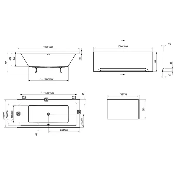 Ravak Formy 01 Ванна акриловая 180x80 см, белая (C881000000)