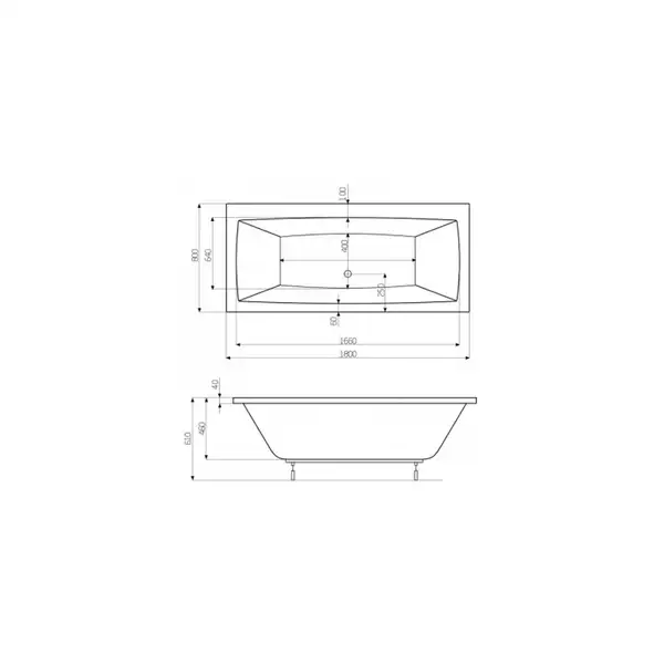 Roca VITA Ванна акрилова прямокутна 180x80 см (A24T074000)