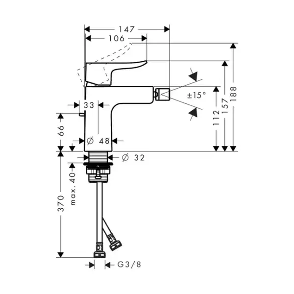 Hansgrohe Mertis Змішувач для біде, хром (31280000)