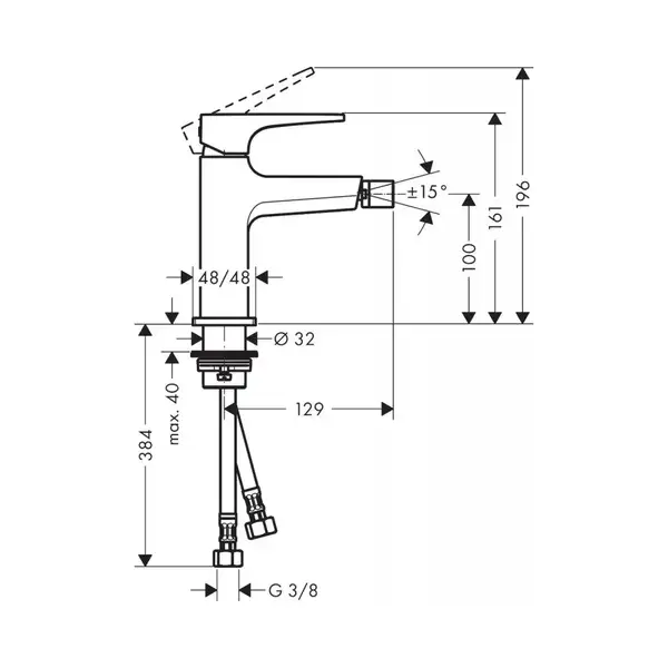 Hansgrohe Metropol Змішувач для біде, хром (32520000)