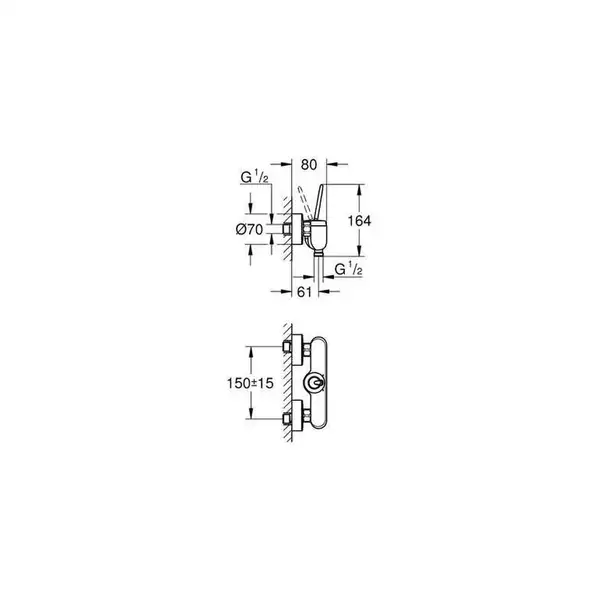 Grohe Eurodisc Joy Змішувач для душу, хром (23430LS0)