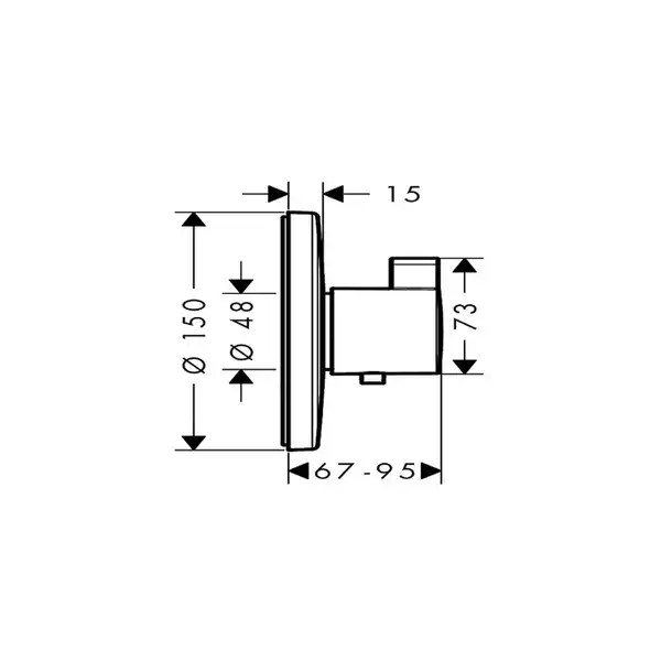 Термостат для душа Hansgrohe Ecostat S Highflow (цвет - хром) (15756000) фото 2 Aquada.com.ua