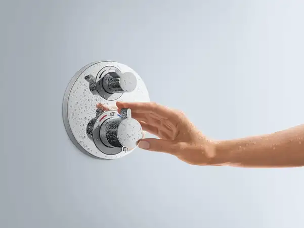Термостат для душа с запорным вентилем Hansgrohe Ecostat S (цвет - хром) (15757000) фото 2 Aquada.com.ua