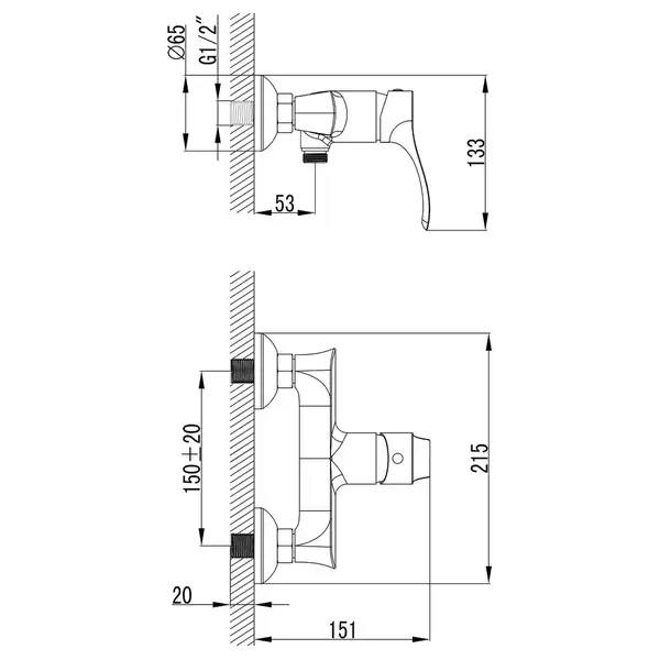 Смеситель для душа Primera Soft (цвет - хром) (10140025) фото 2 Aquada.com.ua