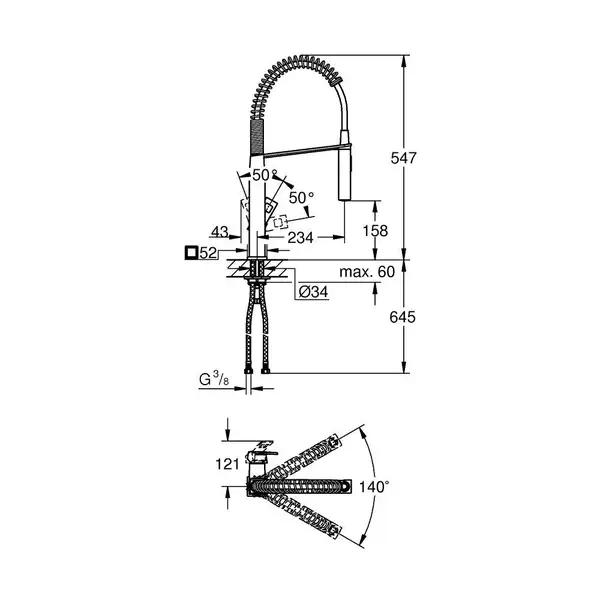 Grohe Eurocube Смеситель для кухни, хром (31395000)