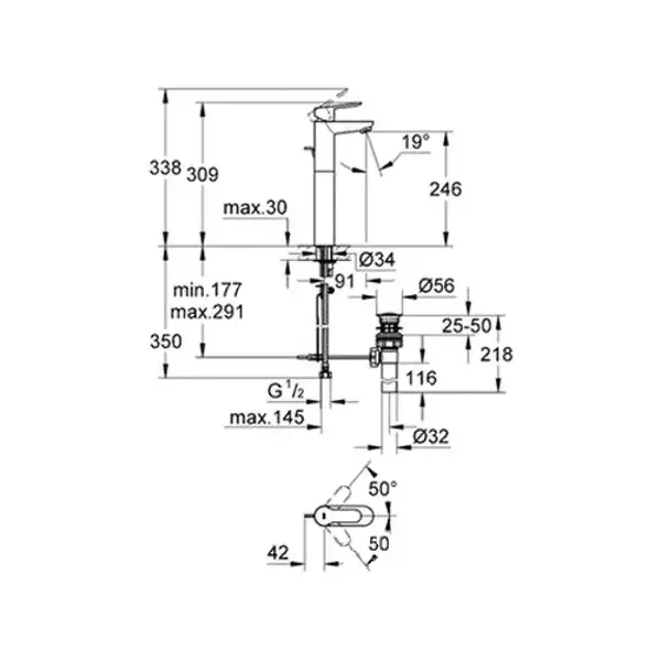 GROHE Для раковины  BAU EDGE (32860000) фото 2 Aquada.com.ua