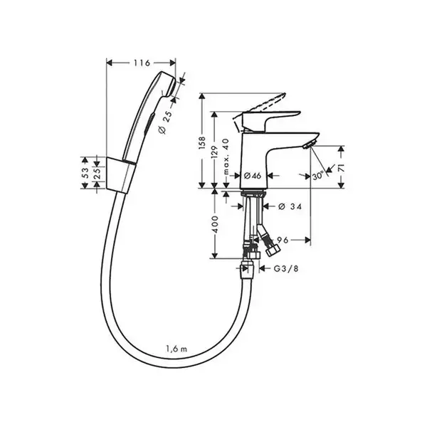 Hansgrohe Talis E 110 Смеситель для умывальника, хром (71729000)