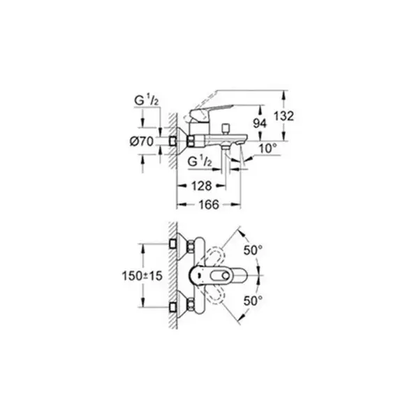 Grohe BauLoop Змішувач для ванни, хром (23603000)