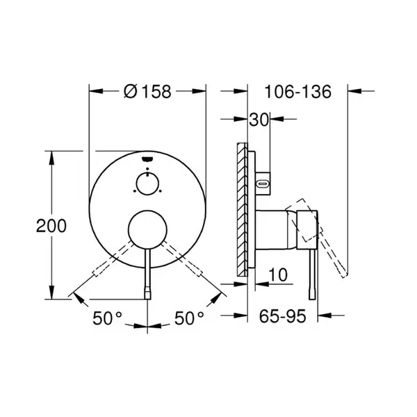Grohe Essence New Змішувач прихованого монтажу, хром (24092001)