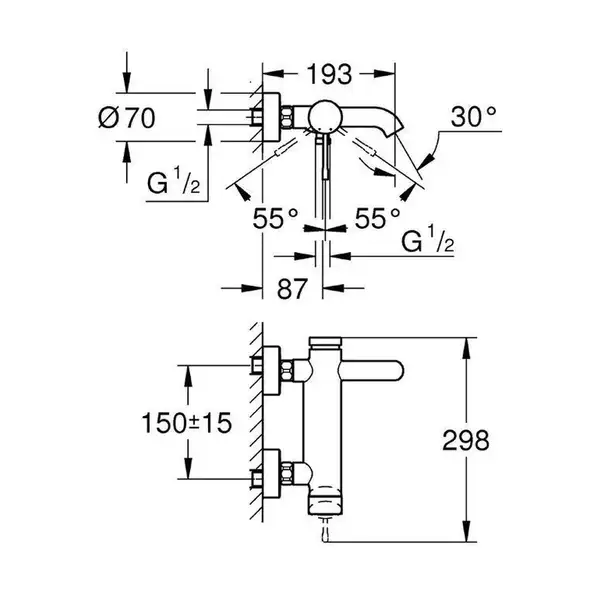 Grohe Essence New Змішувач для ванни, хром (33624001)