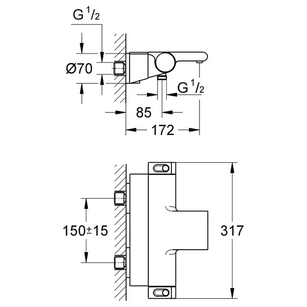 Grohe Grohtherm 2000 NEW Термостат для ванни, хром (34464001)