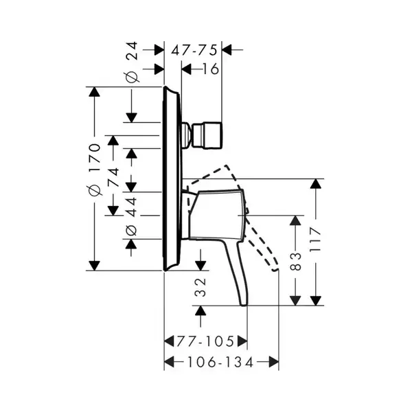 Змішувач для ванни / душа Hansgrohe Metropol Classic (31345000)