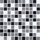 KOTTO Мозаїка скляна GMP 0825011 С3 print 10/black /white 300 x 300 х 8   ( 25 х 25 ) Кераміка Лео УКРАЇНА