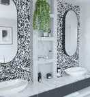 KOTTO Мозаїка скляна GMP 0825011 С3 print 10/black /white 300 x 300 х 8   ( 25 х 25 ) Кераміка Лео УКРАЇНА