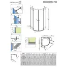 Душова кабіна напівкругла (половина) Essenza Pro Black PDD 100 права, RADAWAY (10095100-54-01R)