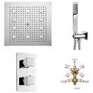 Комплект верхнього душа зі змішувачем і ручної лійкою Bossini Dream cube LIGHT 400 мм, хром (Y373720 PLUS)