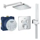 Душевая система скрытого монтажа с термостатом Grohe Grohtherm SmartControll c Tempesta Cube 250 (цвет - хром) (26415SC1)