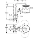 Grohe Tempesta System 250, душевая система с термостатом, хром (26670001)
