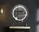 Дзеркало Mixxus PLAIN MC02-60 з Led Touch, Anti-fog, димером, регулятором яскравості, годинником (M (MI6012)