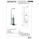 132836012 Beta Стійка з тримачем туалетного паперу і щіткою WC  , Bemeta (132836012)