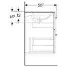 Тумба под раковину Geberit Selnova Square, slim rim 55 см, белый глянцевый 501.200.00.1