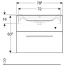 Тумба под раковину Geberit Selnova Square, slim rim 80 см, орех тёмный 501.210.00.1