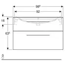 Тумба под раковину Geberit Selnova Square, slim rim 100 см, белый глянцевый 501.212.00.1