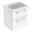 Тумба с раковиной Geberit Selnova Square slim rim 55 см, белый глянцевый (501.232.00.1)