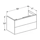 Тумба подвесная Geberit One 90 х 47 х h50,4 см, цвет - орех тёмный 505.263.00.6