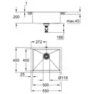 Grohe K700U Мийка для кухні, нержавіюча сталь (31574SD1)