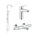 Набір змішувачів для ванни та душу з Grohe Eurosmart New + Grohtherm 1000, хром (UA34102TS0)