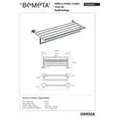 104205072 Omega поличка під рушники  Bemeta Чехія (104205072)
