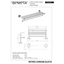 Поличка до рушників  144202098 Retro : золото-хром Bemeta Чехія