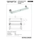 144302262 Retro : поличка скляна з бортиком,хром  Bemeta Чехія (144302262)