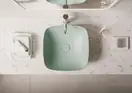 Раковина накладная на столешницу Catalano Green Lux Сolori 40 х 40 х h14 см, цвет - зелёный матовый 140APGRLXVS