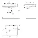 Раковина подвесная Geberit Smyle Square 90 х 48 х h16,5 см, с 2 отверстиями под смеситель (500.252.01.1)
