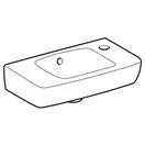 Маленькая (мини) раковина Geberit Selnova Compact 45 х 25 см, с 1 отверстием под смеситель справа (500.318.01.1)