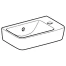 Маленькая (мини) раковина Geberit Selnova Compact 40 х 25 см, с 1 отверстием под смеситель справа (501.517.00.1)