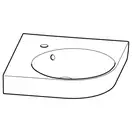 Угловая раковина Geberit Selnova Compact 39,5 х 45 см, с 1 отверстием под смеситель в центре (501.519.00.1)