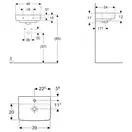 Маленькая (мини) раковина Geberit Selnova Compact 45 х 34 см, с 1 отверстием под смеситель (501.548.00.1)